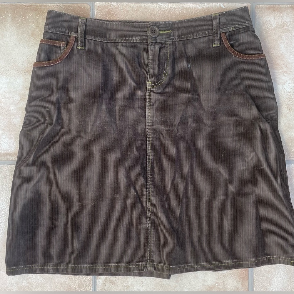 Boden Classic Brown Corduroy Skirt Size 14L Tall Knee Length A Line, Capsule